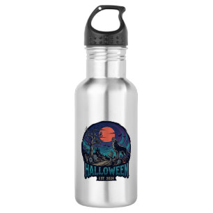 Halloween Est Howling Wolf Red Moon Zombie Hand_1 532 Ml Water Bottle