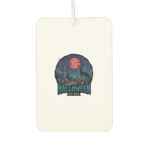 Halloween Est Howling Wolf Red Moon Zombie Hand_1 Car Air Freshener
