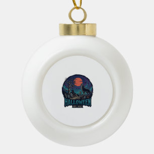 Halloween Est Howling Wolf Red Moon Zombie Hand_1 Ceramic Ball Christmas Ornament