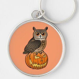 Halloween Eurasian Eagle Owl Key Ring