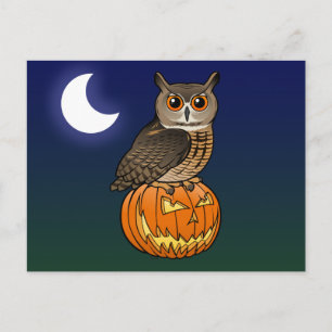 Halloween Eurasian Eagle Owl Postcard