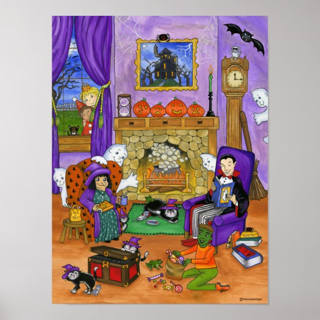 Halloween Eve. Halloween Poster for kids. (Front)