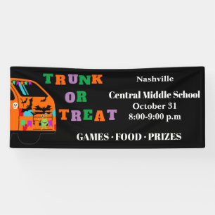 Halloween Event Decoration Trunk or Treat Black Banner