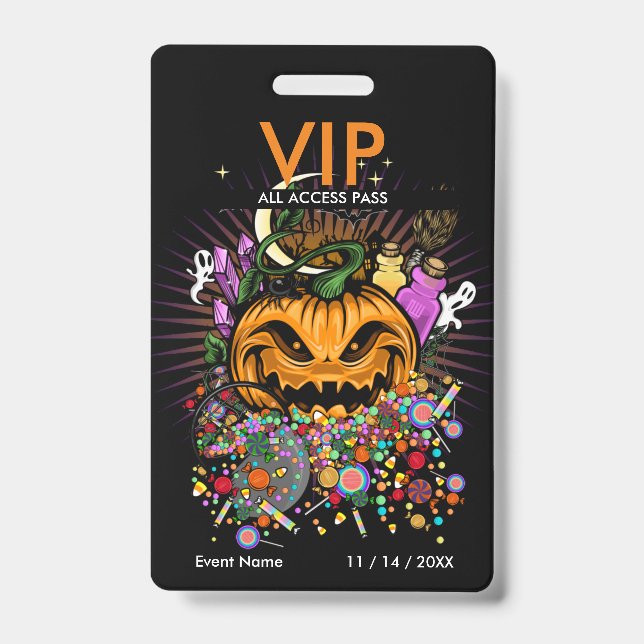 Halloween Event VIP Access Pass Badge ID Badge (Front)