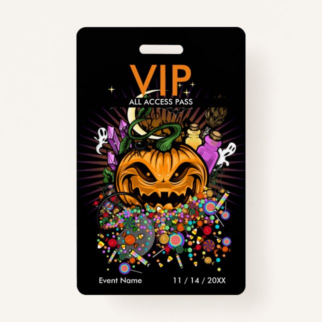 Halloween Event VIP Access Pass Badge ID Badge (Front)