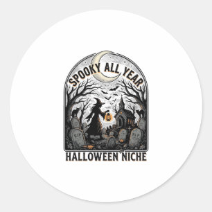 Halloween Everyday Shirt Spooky All Year Design_1 Classic Round Sticker