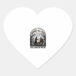 Halloween Everyday Shirt Spooky All Year Design_1 Heart Sticker
