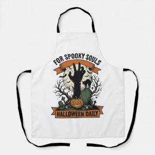 Halloween Everyday Shirt Vintage Spooky Hand Art_1 Apron