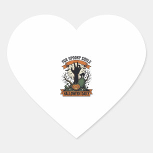 Halloween Everyday Shirt Vintage Spooky Hand Art_1 Heart Sticker