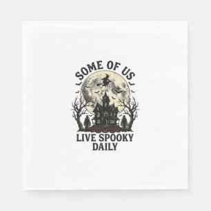 Halloween Everyday Shirt with Vintage Haunted Moon Napkin