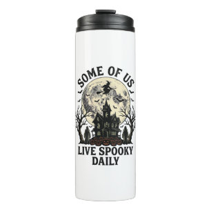Halloween Everyday Shirt with Vintage Haunted Moon Thermal Tumbler