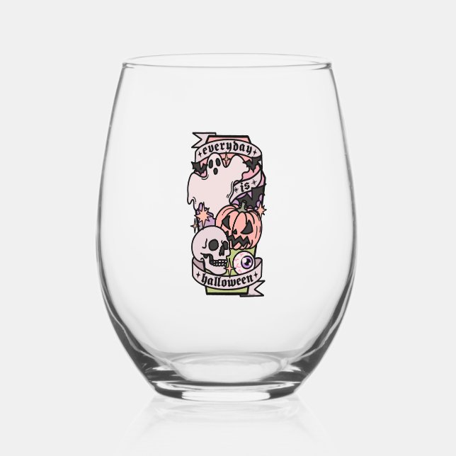 Halloween Everyday Stemless Wine Glass (Front)