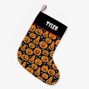 Halloween Evil Creepy Pumpkins Patterned Small Christmas Stocking