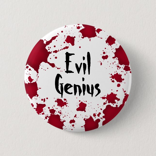 Halloween evil genius 6 cm round badge (Front)