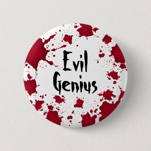 Halloween evil genius 6 cm round badge