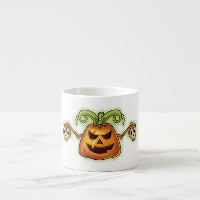 Halloween Evil Scary Pumpkin #2 Espresso Cup (Front)
