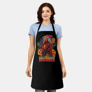 Halloween Evil skeleton, Pumpkin Apron