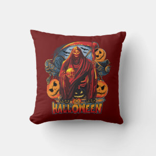 Halloween Evil skeleton, Pumpkin Cushion