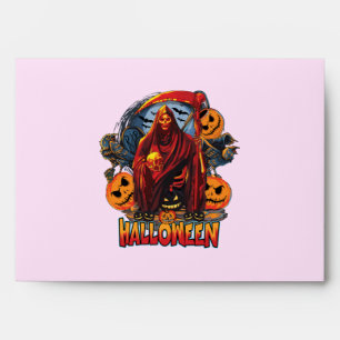 Halloween Evil skeleton, Pumpkin Envelope