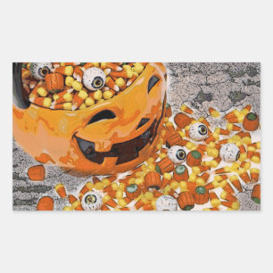 Halloween Eyeball Candy Rectangular Sticker