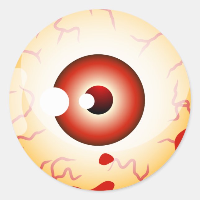 Halloween Eyeball (Distressed Effect) Classic Round Sticker (Front)