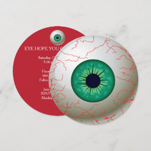 Halloween Eyeball Party Invitation (Green)