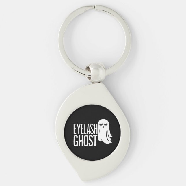 Halloween Eyelash Ghost Key Ring (Front)