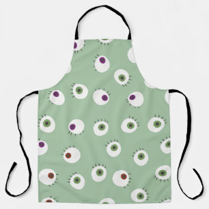 Halloween eyes, hand-drawn seamless pattern. apron