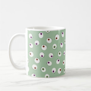 Halloween eyes, hand-drawn seamless pattern. coffee mug