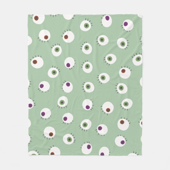 Halloween eyes, hand-drawn seamless pattern. fleece blanket (Front)