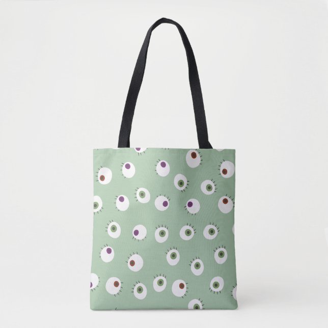 Halloween eyes, hand-drawn seamless pattern. tote bag (Front)