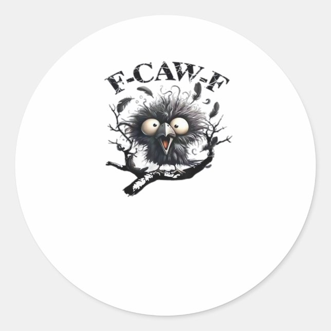 Halloween F-Caw-F Bird Cool Unique Classic Round Sticker (Front)