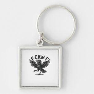 Halloween F-Caw-F Bird Crow Women Men Minimal Clea Key Ring