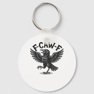 Halloween F-Caw-F Bird Crow Women Men Minimal Clea Key Ring