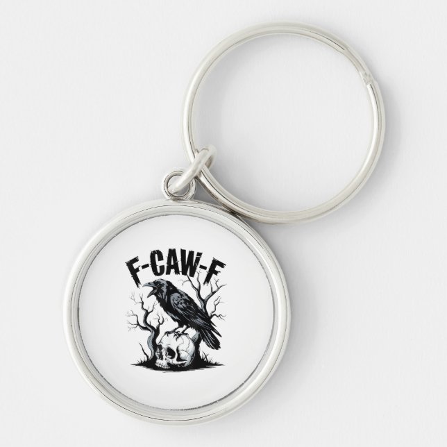 Halloween F-Caw-F Bird Crow Women Men Retro Classi Key Ring (Front)