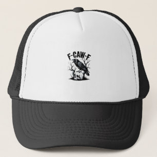Halloween F-Caw-F Bird Crow Women Men Retro Classi Trucker Hat