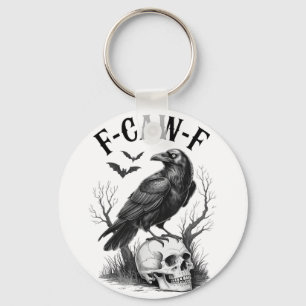 Halloween F Caw F Black Bird F-caw-f Crow Women Me Key Ring
