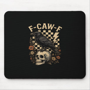 Halloween F Caw F Raven Bird Checkered Vintage Sty Mouse Mat