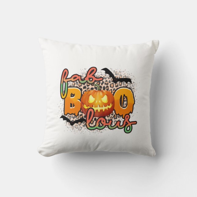 Halloween Fab Boo Lous Birthday Cushion (Front)