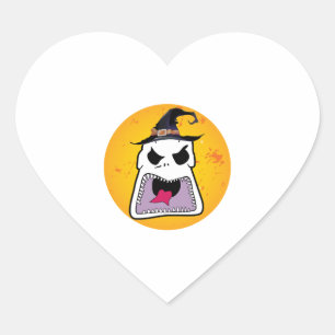 Halloween - face heart sticker