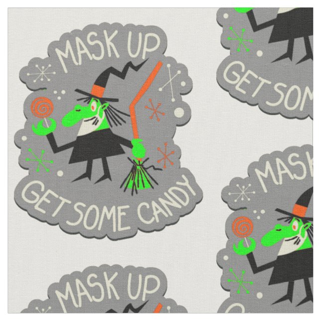 halloween face mask witch covid fabric (Close Up)