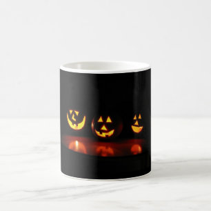 halloween faces coffee mug