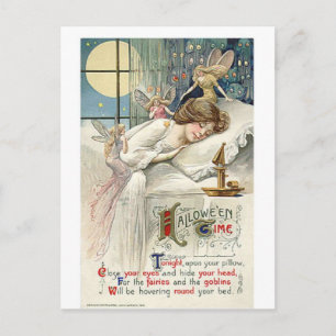 halloween fairies postcard