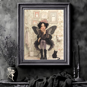 Halloween Fairy and Cat in Toilet Decoupage Tissue Paper