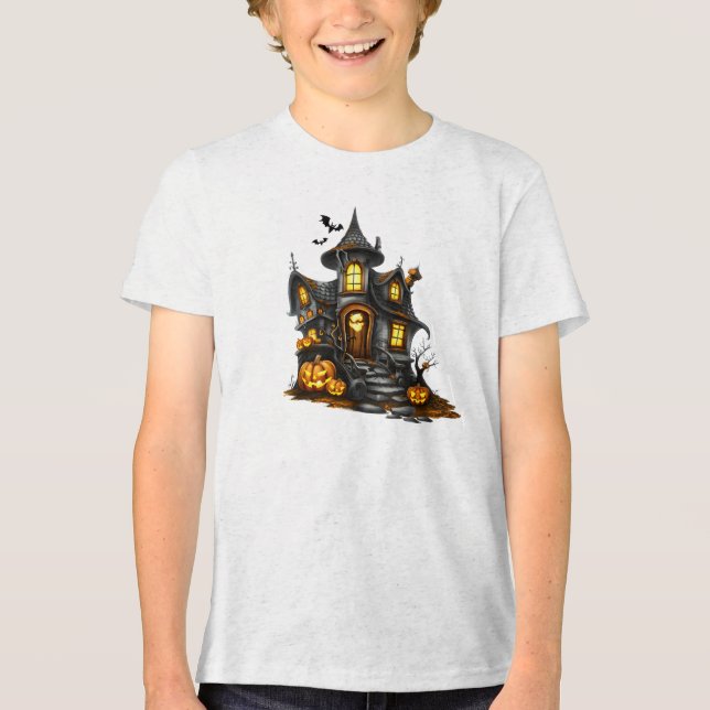 halloween fairy fall Tri-Blend shirt (Front)