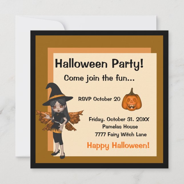 Halloween Fairy Invitation (Front)