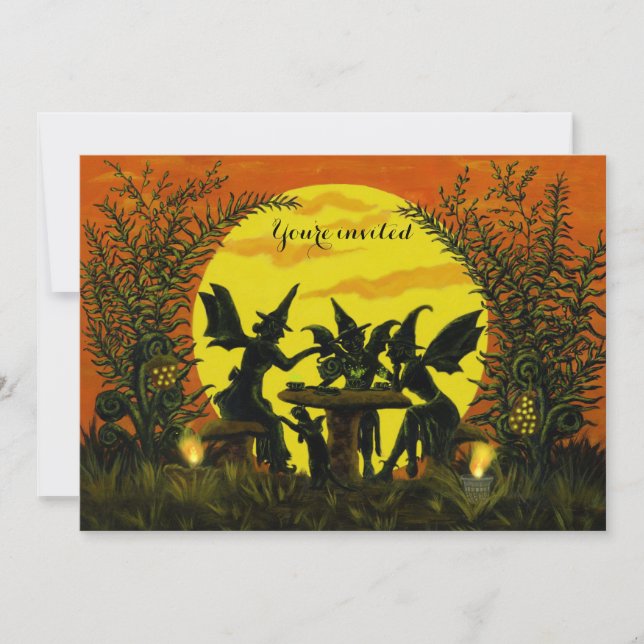 Halloween fairy witches invitations (Front)