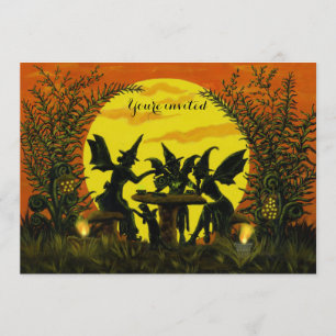 Halloween fairy witches invitations