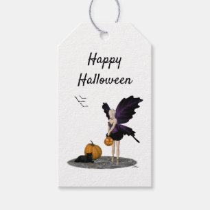 Halloween Fairy With Pumpkin Gift Tag