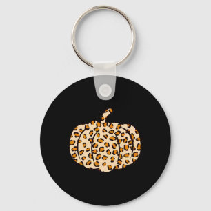 Halloween Fall animal Leopard Pumpkin Key Ring